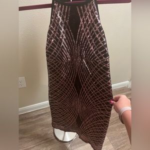 Rose gold and black mini dress size large